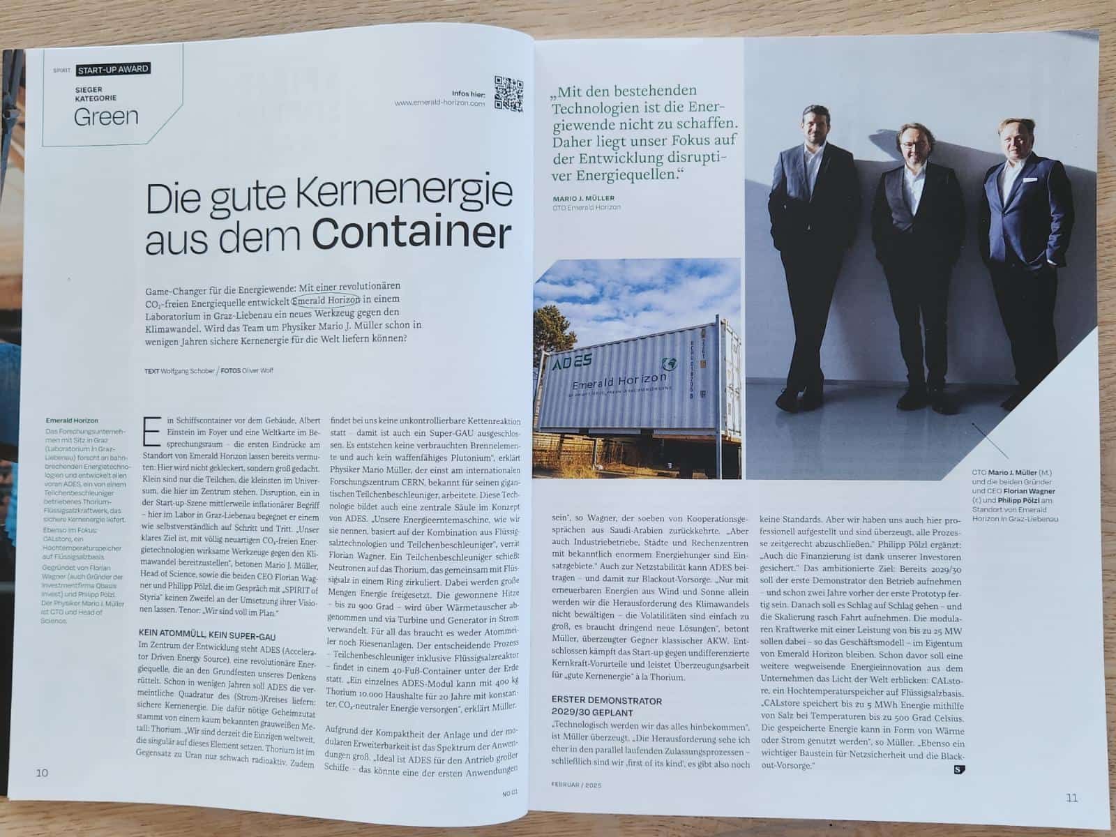 🏆 SPIRIT Start-up Award 2025: Emerald Horizon AG setzt neue Maßstäbe in der Energiezukunft! 🚀 5 1739991110062